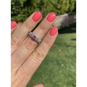 Judith Ripka Sterling Silver 925. RING, RED STONES